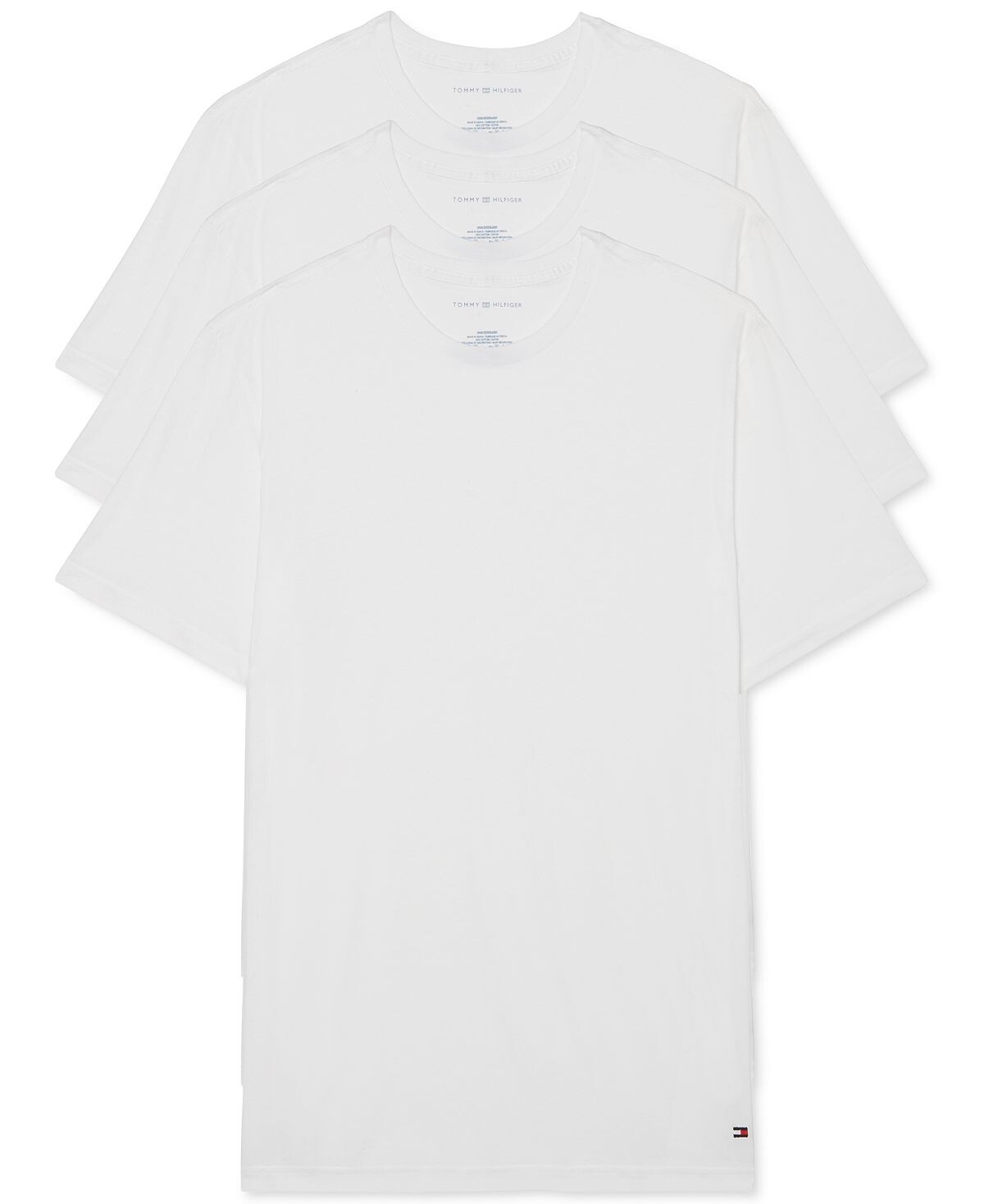 

Мужчины 3-pk. классические хлопковые футболки Tommy Hilfiger, белый
