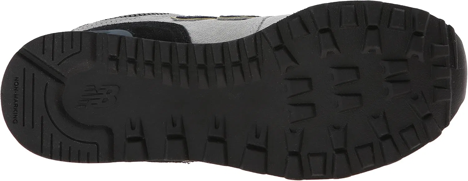 Детские кроссовки для девочек с шнуровкой New Balance, Grey/Yellow — фото 4
