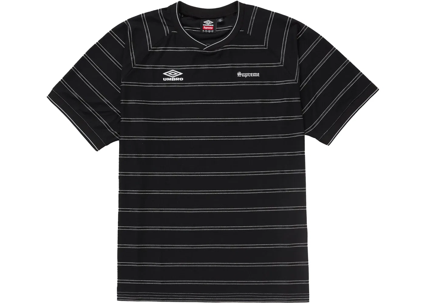 Мужская футболка с принтом Supreme Umbro Stripe Soccer Jersey, Black