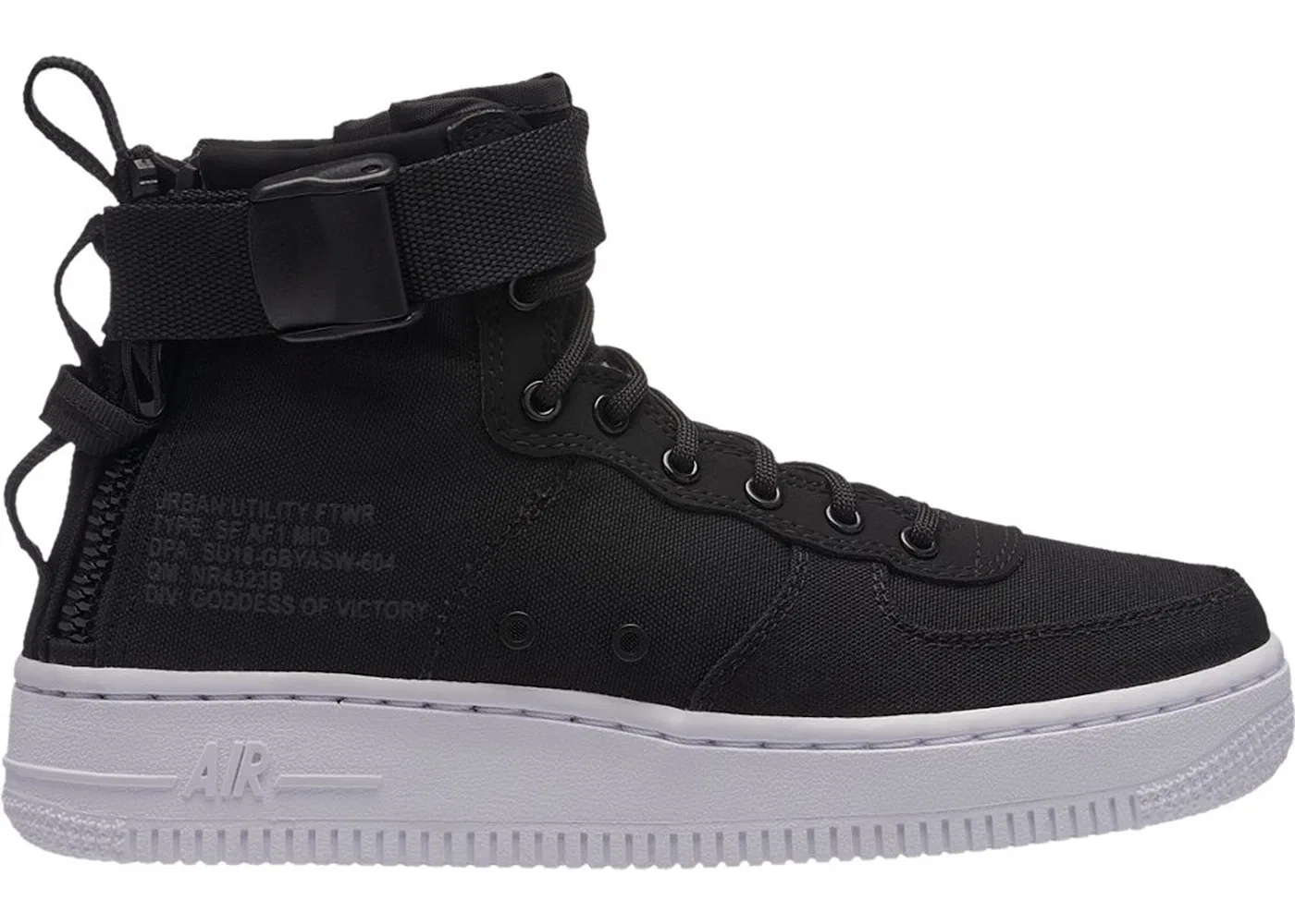 Детские кроссовки высокие с брендовым дизайном Nike SF Air Force 1 Mid Nike, Black Anthracite White