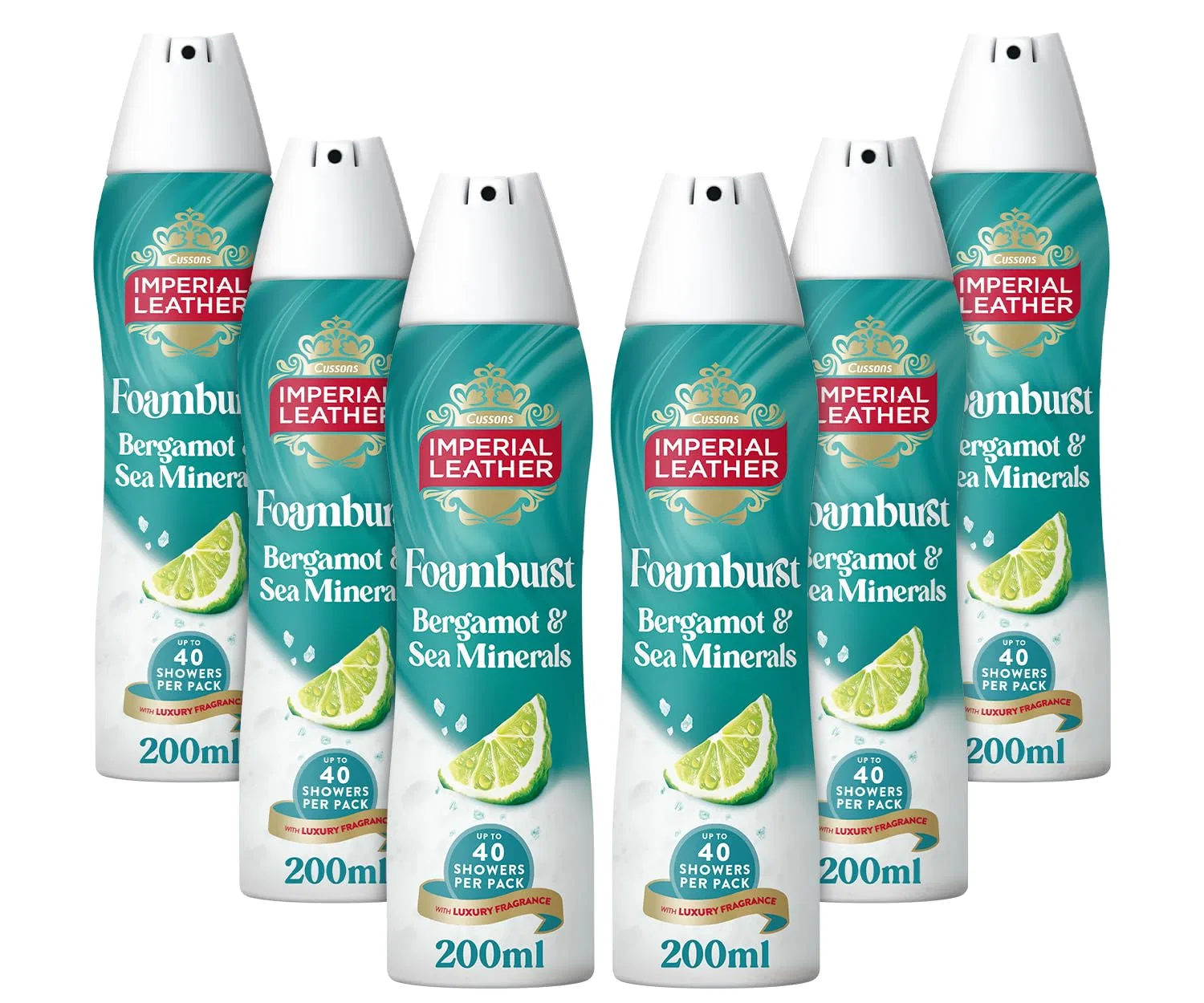 Гель для душа Imperial Leather Foamburst Energising, Bergamot and Sea Minerals, 6 x 200ml