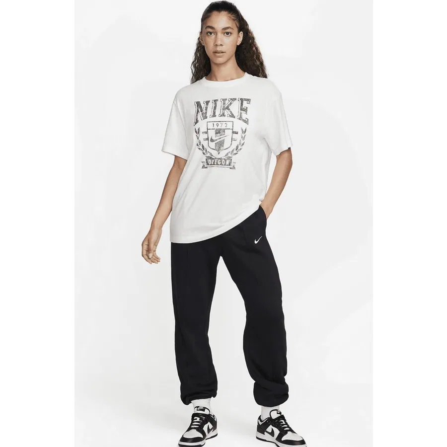 Женская футболка свободного кроя с принтом Sportswear Fleece Nike, Белый — фото 4