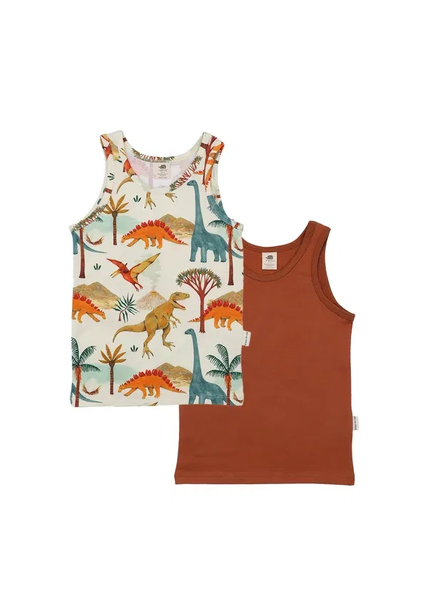 Майка динозавры Dinasaur world-undershirt 2 pack Walkiddy, brown, коричневый