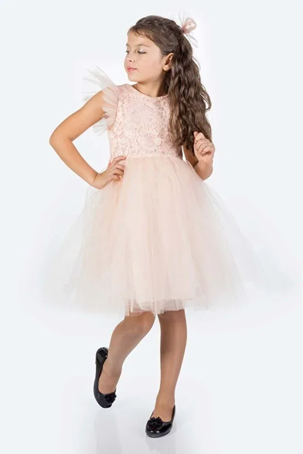 Детское платье для девочек кружевное Mnk Baby&Kids, Salmon