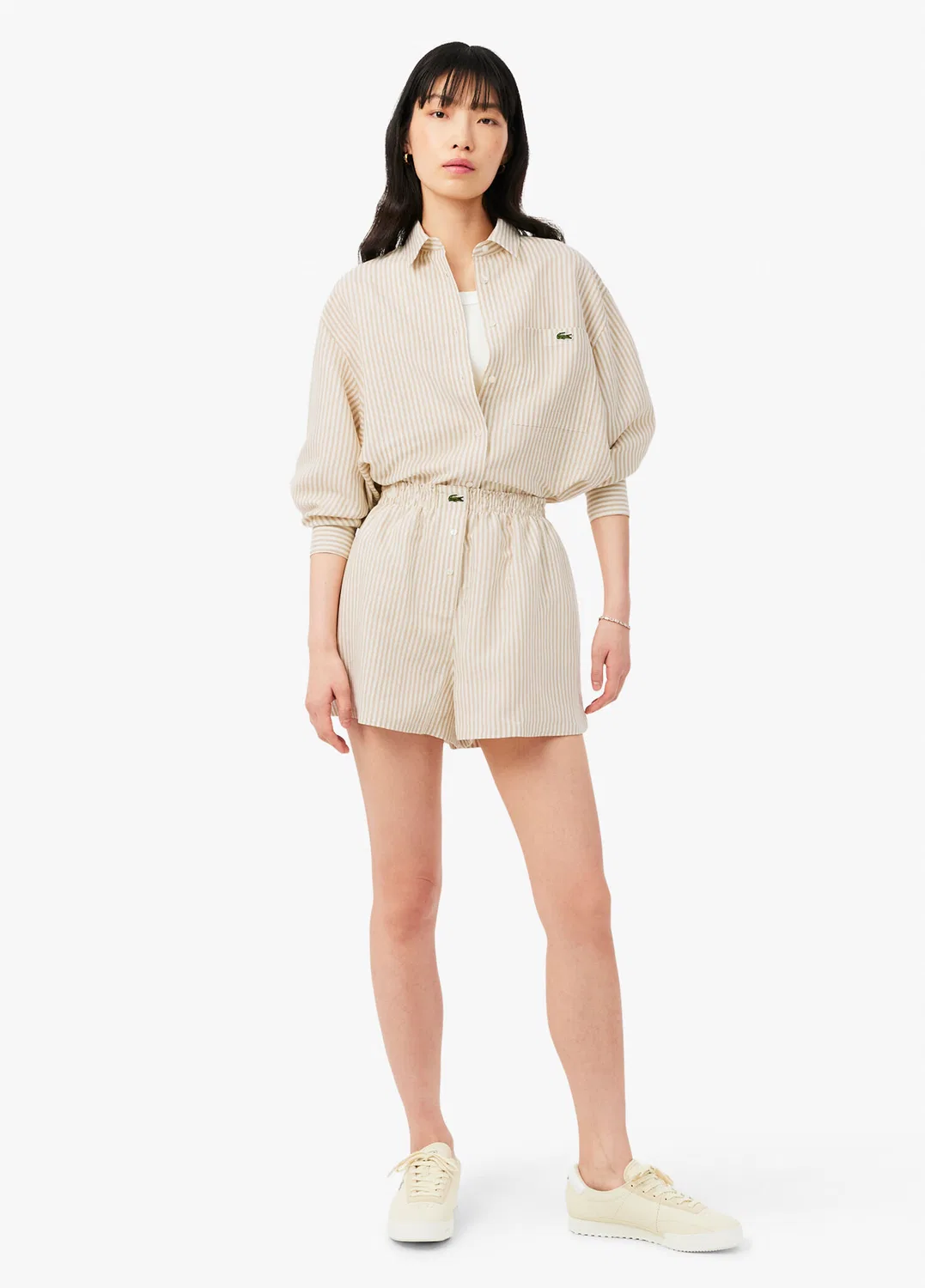 Шорты Lacoste Oversize Fit, кремовые