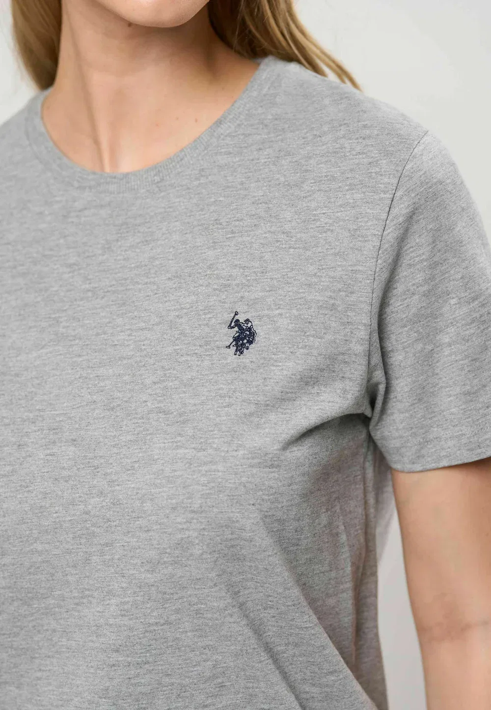 Uwleika - базовая футболка U.S. Polo Assn., Grey Melange — фото 4