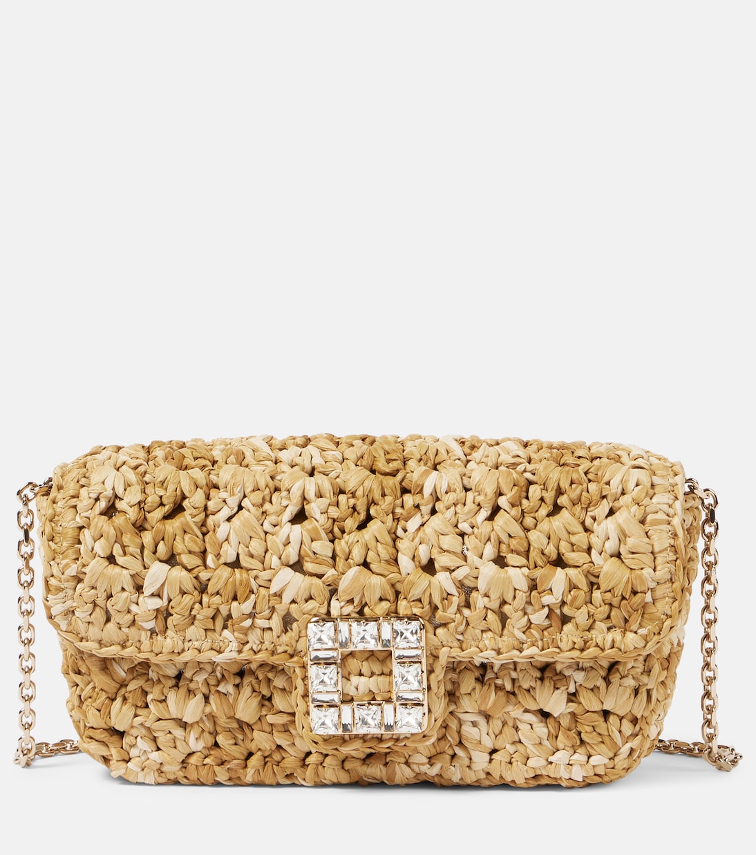 

Женская сумка через плечо с эффектом рафии Jeux De Fille Roger Vivier, Natural+Oro