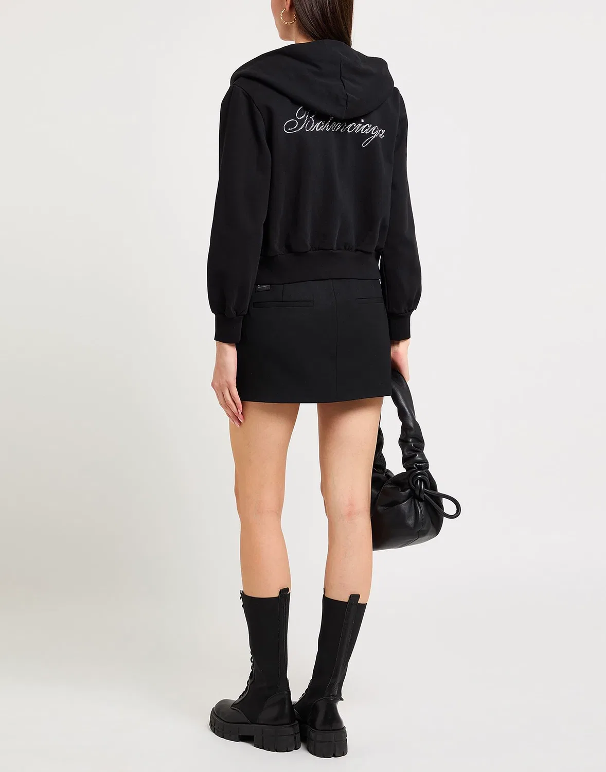 Женский свитшот на молнии с капюшоном Balenciaga, черный — фото 3