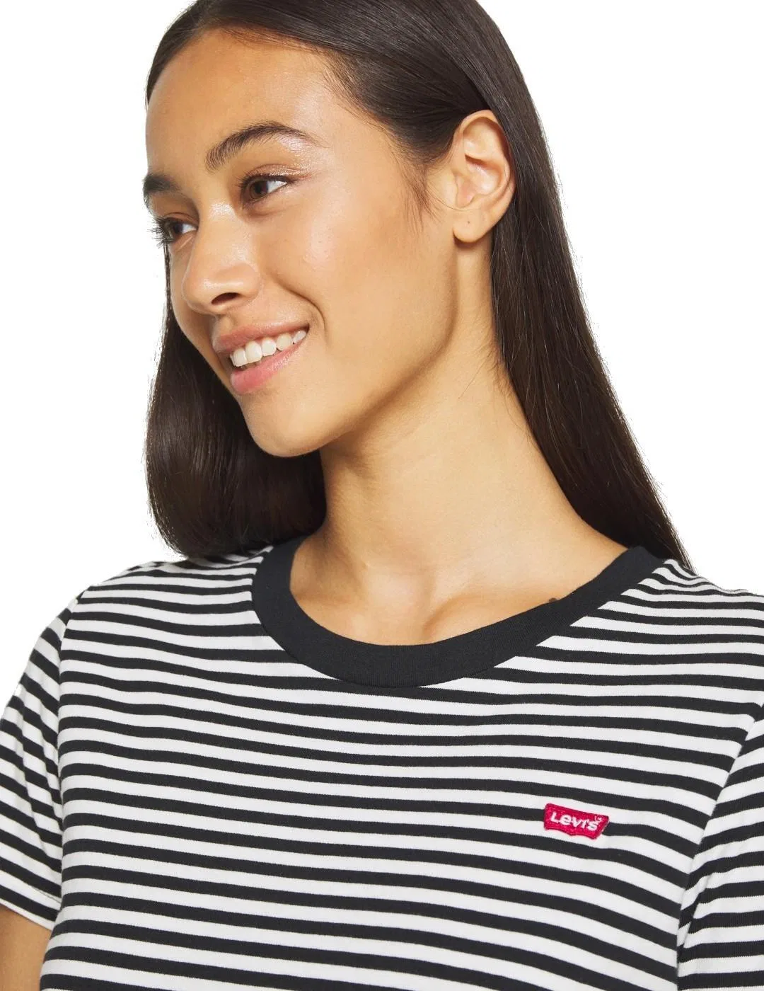 Женская футболка с полосатым принтом Raita Stripe Caviar Levi's, Weiss Bunt — фото 4