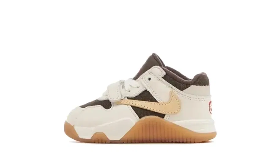 Детские кроссовки с коллаборацией Travis Scott Jordan, Цвет Schwarz Beige Dunkelbraun