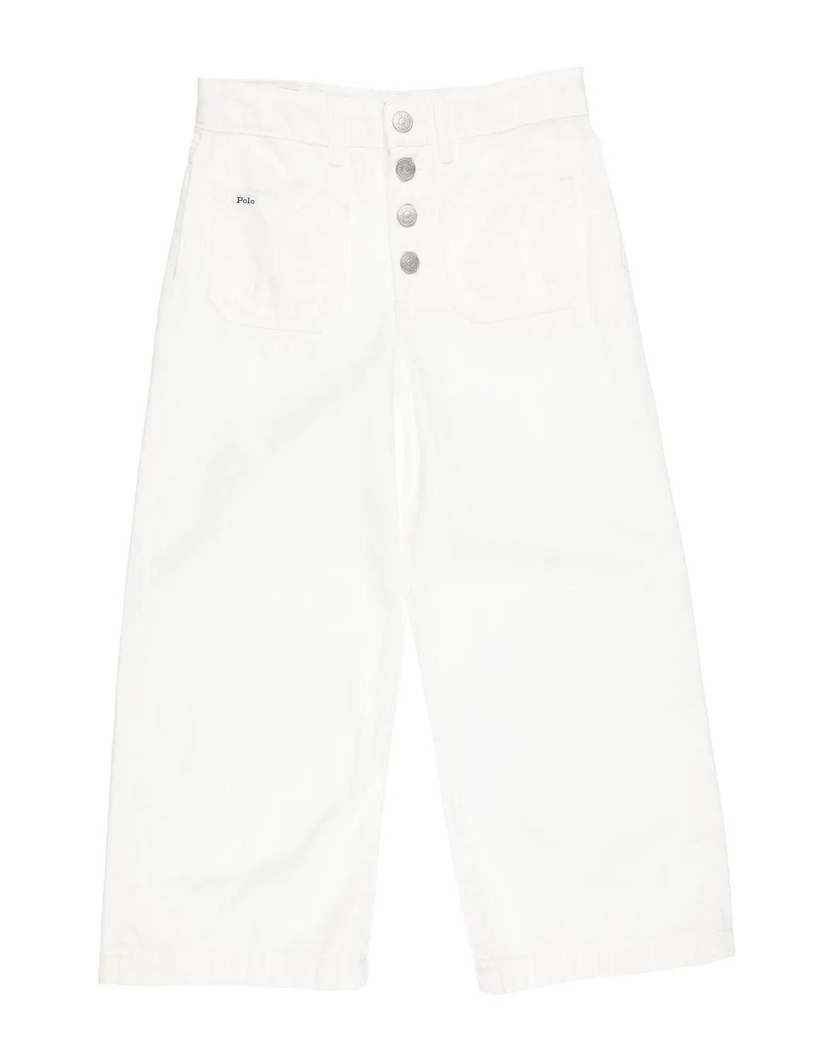 Детские джинсы для девочек прямого кроя Cropped Wide-Leg Jean Polo Ralph Lauren, белый