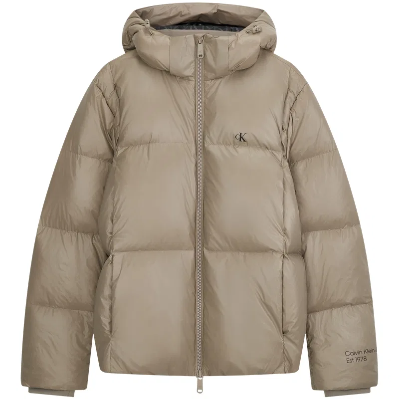 Мужское пальто с капюшоном средней длины Calvin Klein, Space Black — фото 3