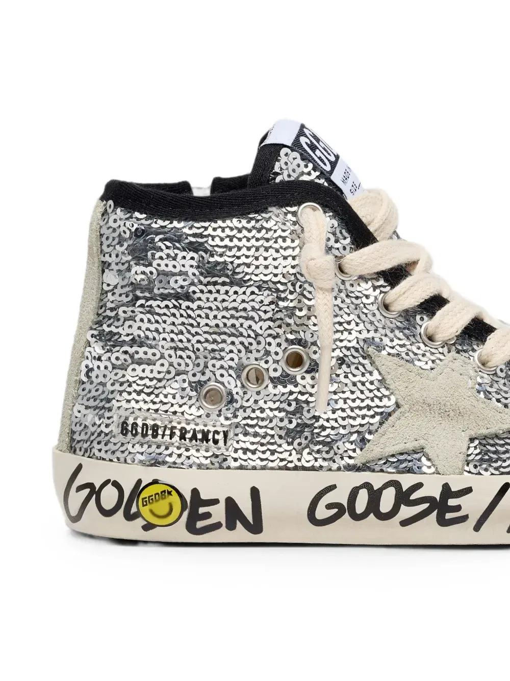 Кроссовки Francy с замшевой звездой Golden Goose Kids, серебряный — фото 4