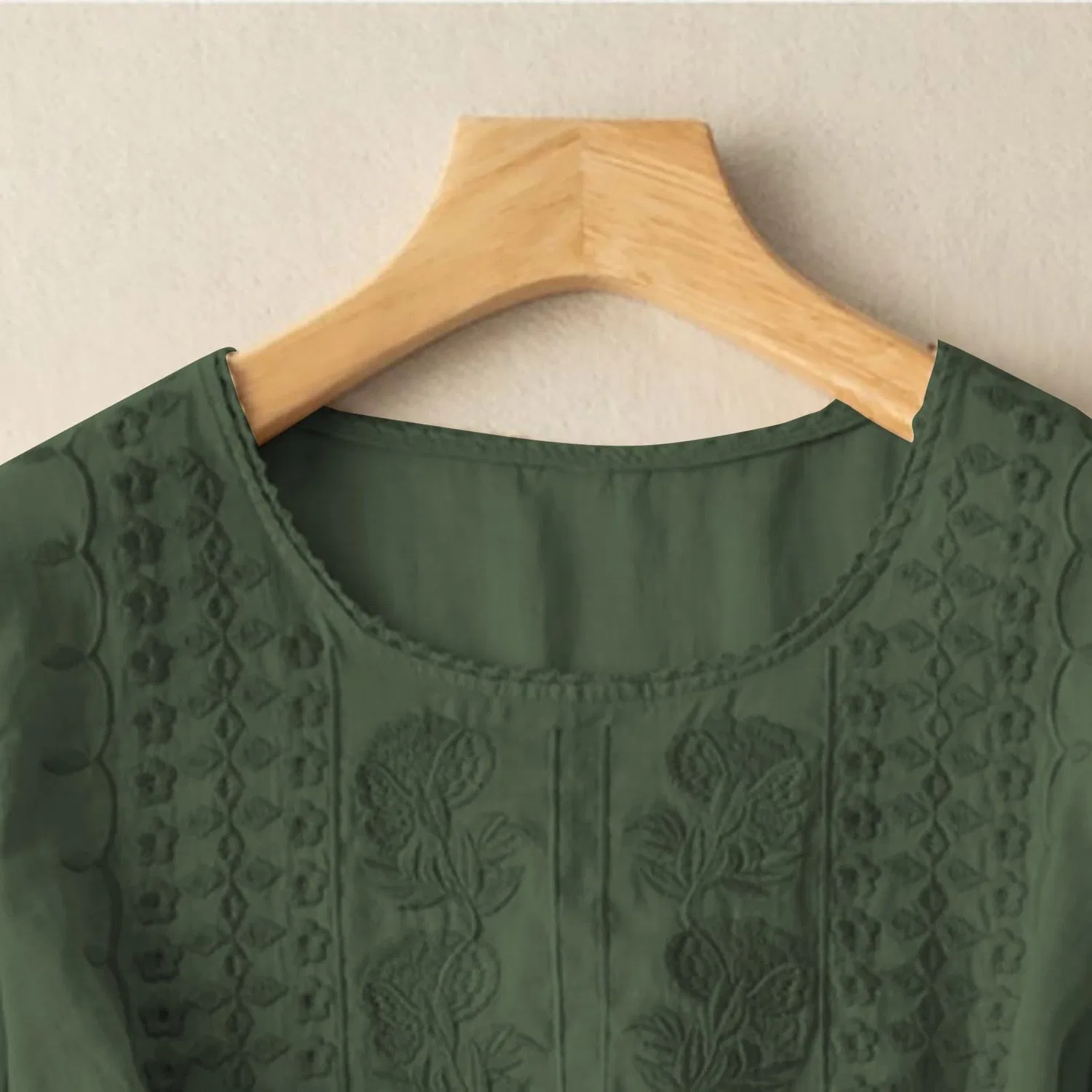 Женская блуза с цветочной вышивкой Cotton Linen Tops, Z12-green Linen Shirts for Women — фото 2