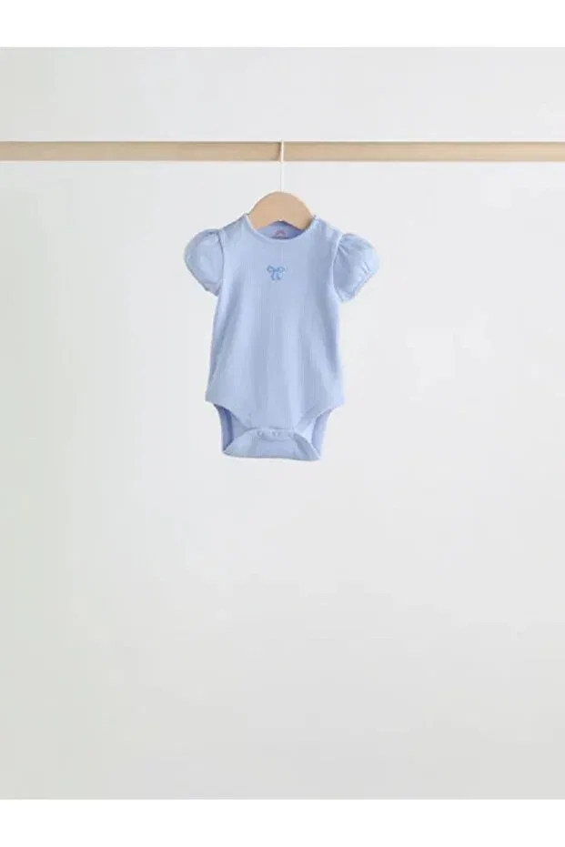 Детское боди-комбинезон для девочек хлопковый 5-комплект Basics Next Baby, Blue — фото 3