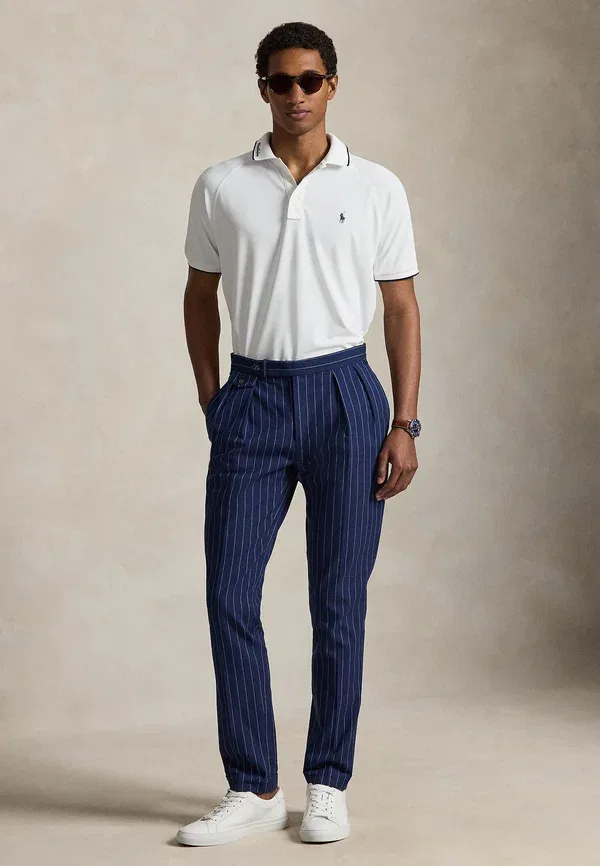 Поло с вышивкой Wimbledon custom slim fit polo shirt, Polo Ralph Lauren, Ceramic White, белый — фото 2