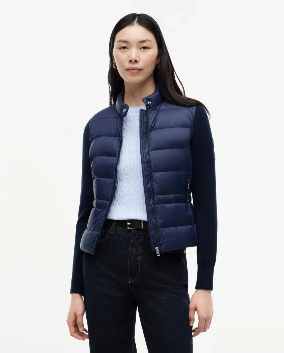 Женское стеганое пальто с вязаными рукавами Tommy Hilfiger, Azul Marino