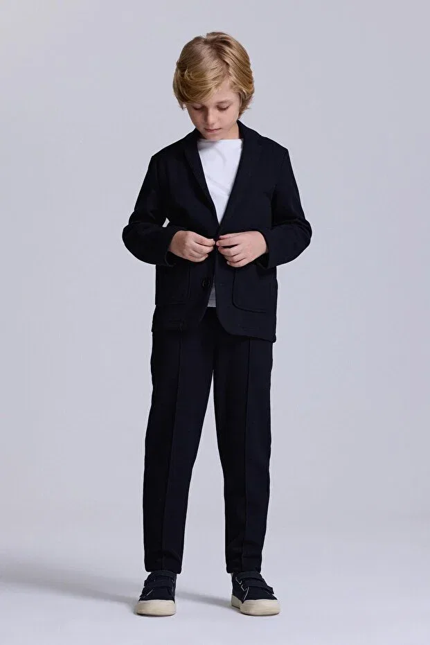 Детский блейзер для мальчиков с лацканом Babokah, Navy Blue — фото 2