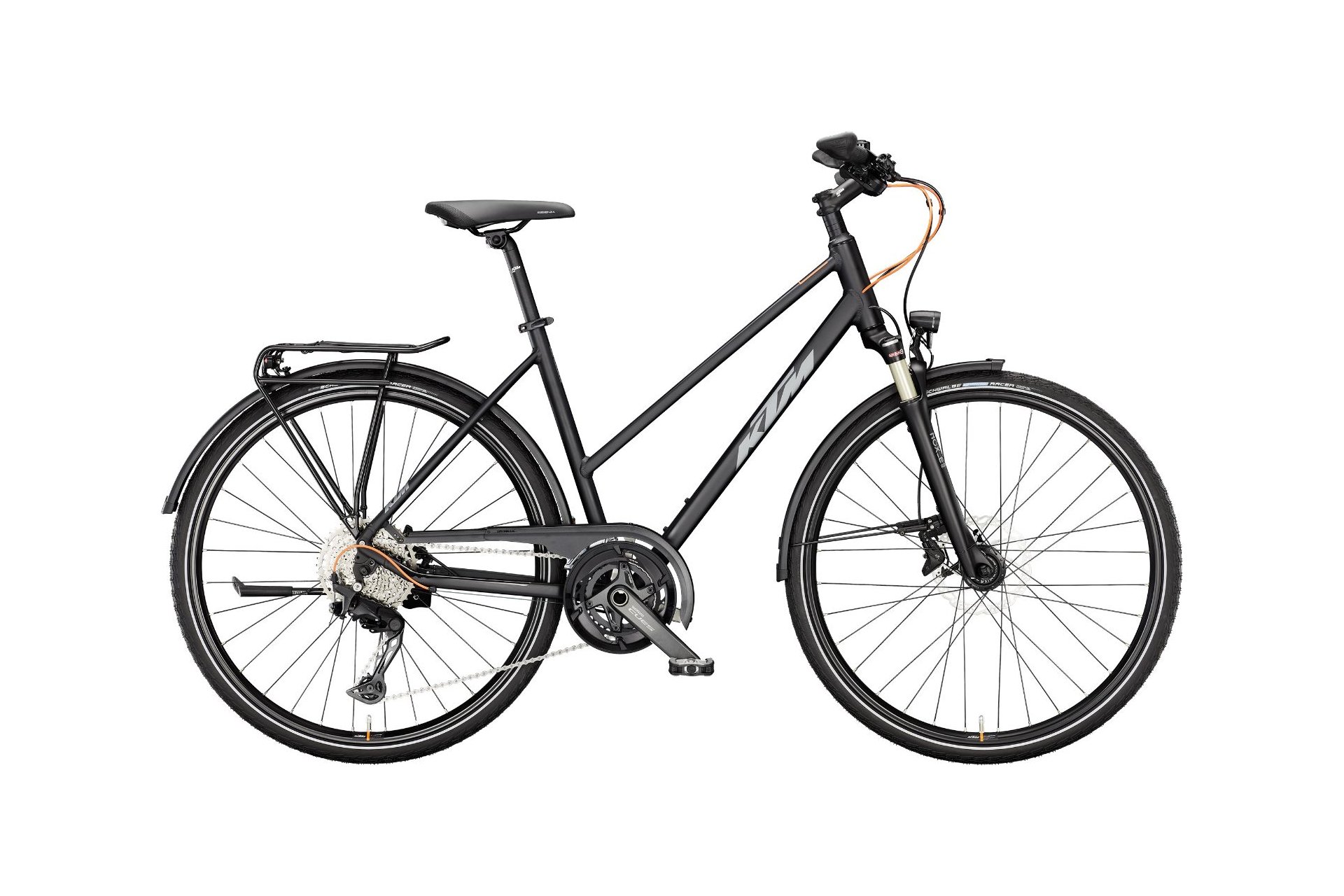 

Трекинговый велосипед Ktm Life 1964 - 28 дюймов - trapez, schwarz | black matt (grey+orange)