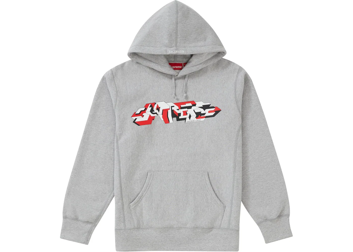 Мужской свитшот с капюшоном с принтом Delta Logo Supreme, Heather Grey