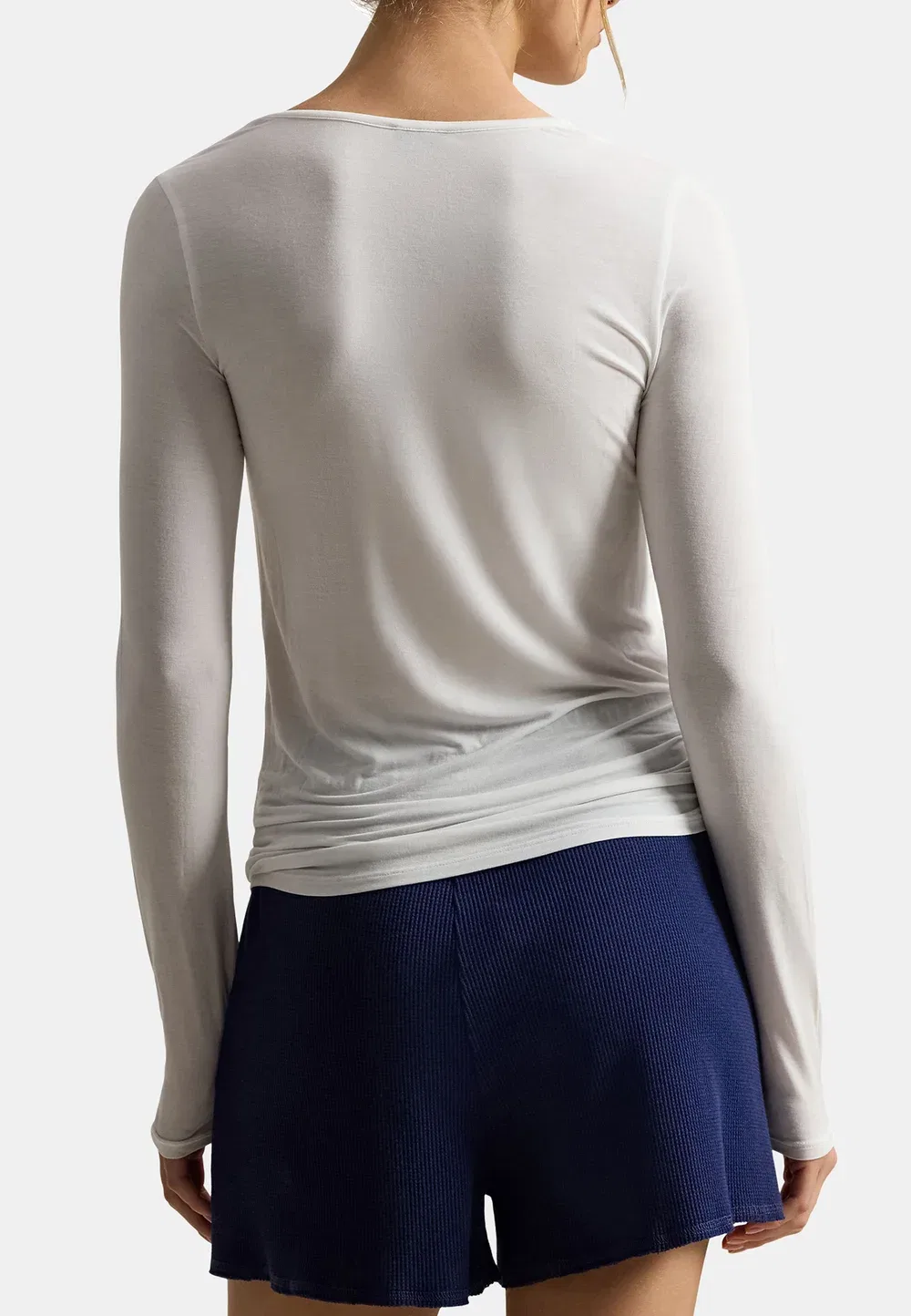 Рубашка размера L - полупрозрачная - топ с длинными рукавами Polo Ralph Lauren, White Cloud — фото 3
