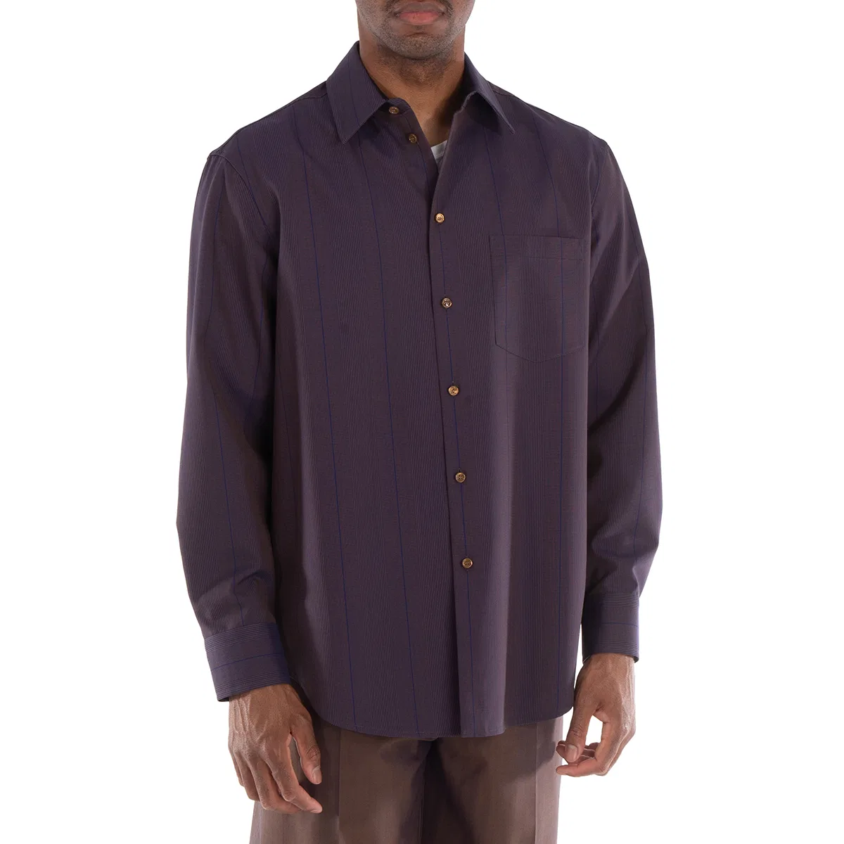 Рубашка Burberry Striped Wool Button Down Shirt Burberry