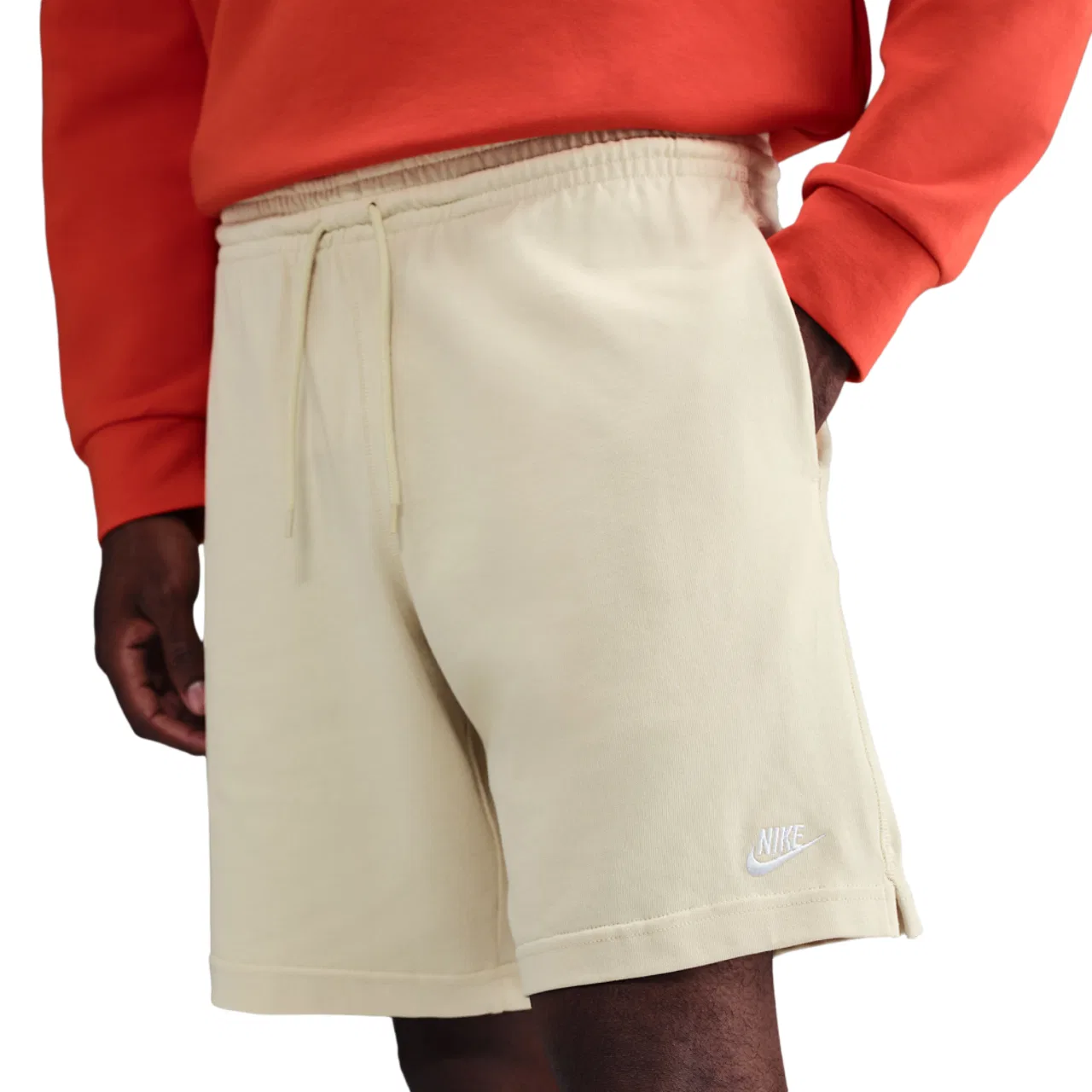 Мужские шорты из хлопка Nike Club Knit, Lt Khaki/White