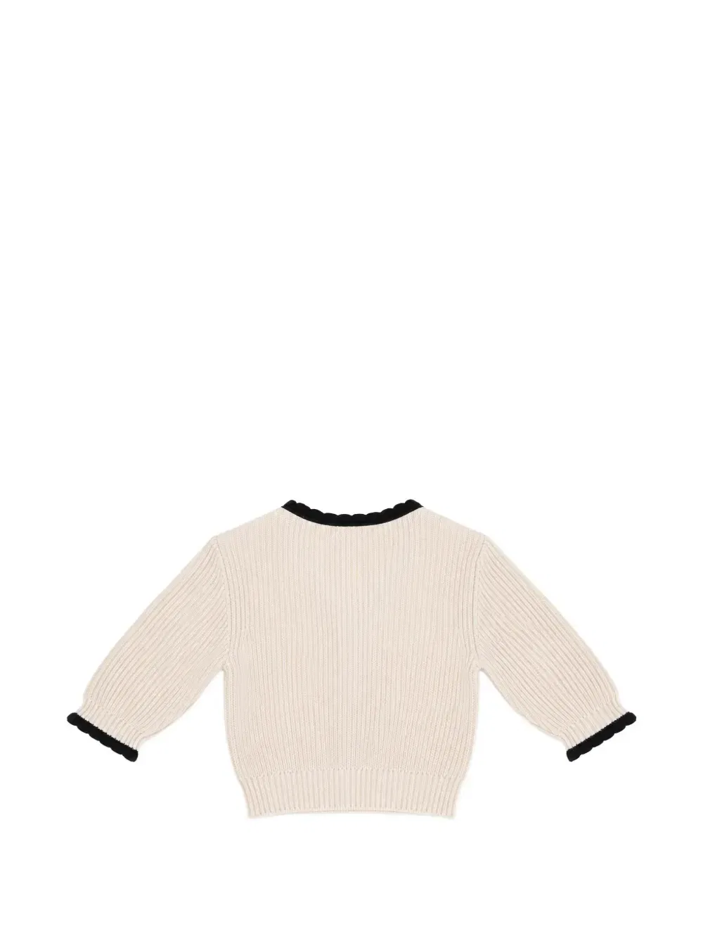 Вязаная кофта с вышитым логотипом Elisabetta Franchi La Mia Bambina, бежевый — фото 2