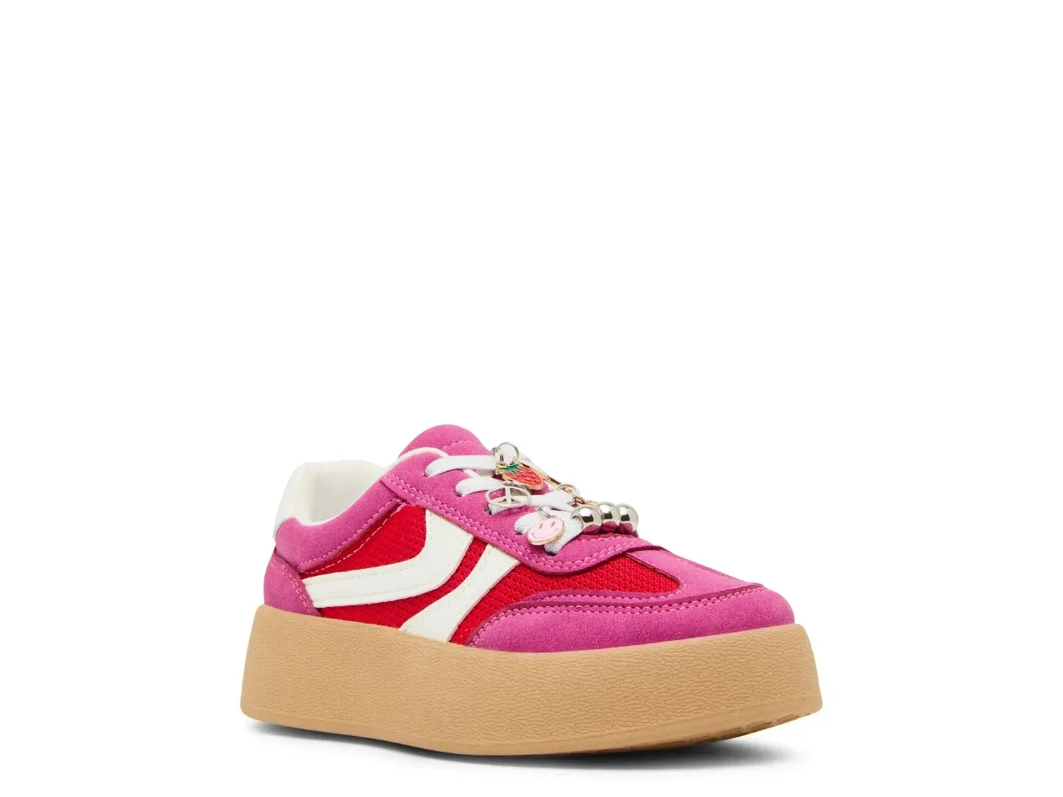 Кроссовки платформа Jersey C, Steve Madden, розовый/красный/белый
