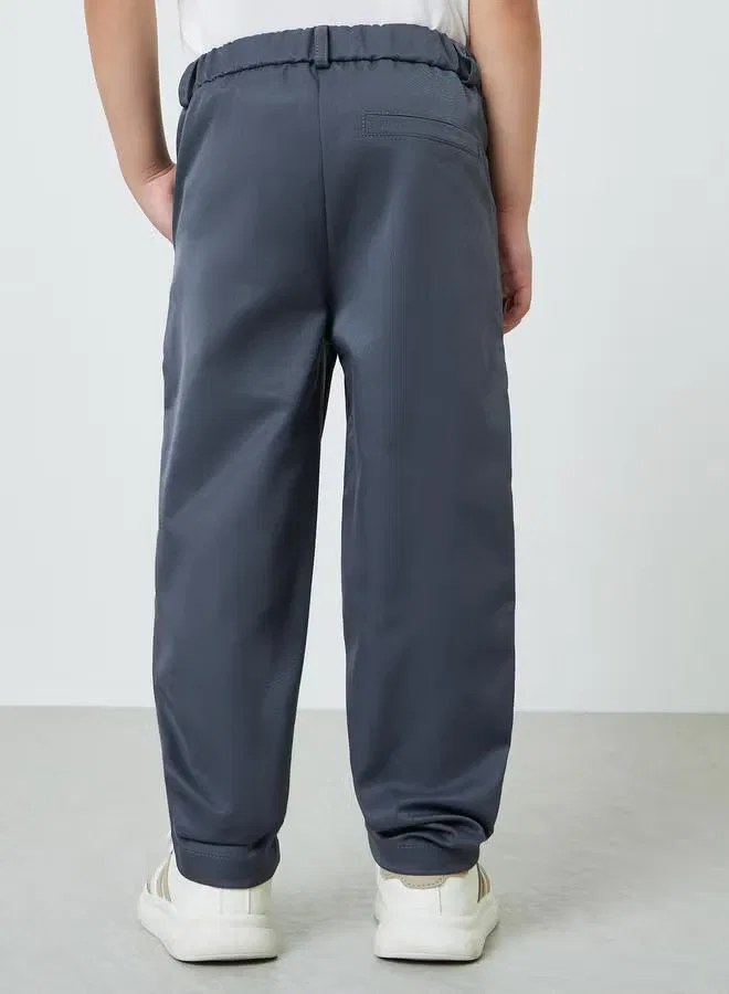 Брюки классические с боковыми карманами, модель Boys regular fit, Styli, серый — фото 4