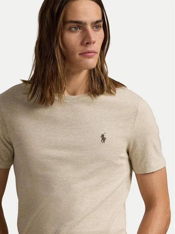 Футболка slim fit Polo Ralph Lauren, бежевый — фото 4