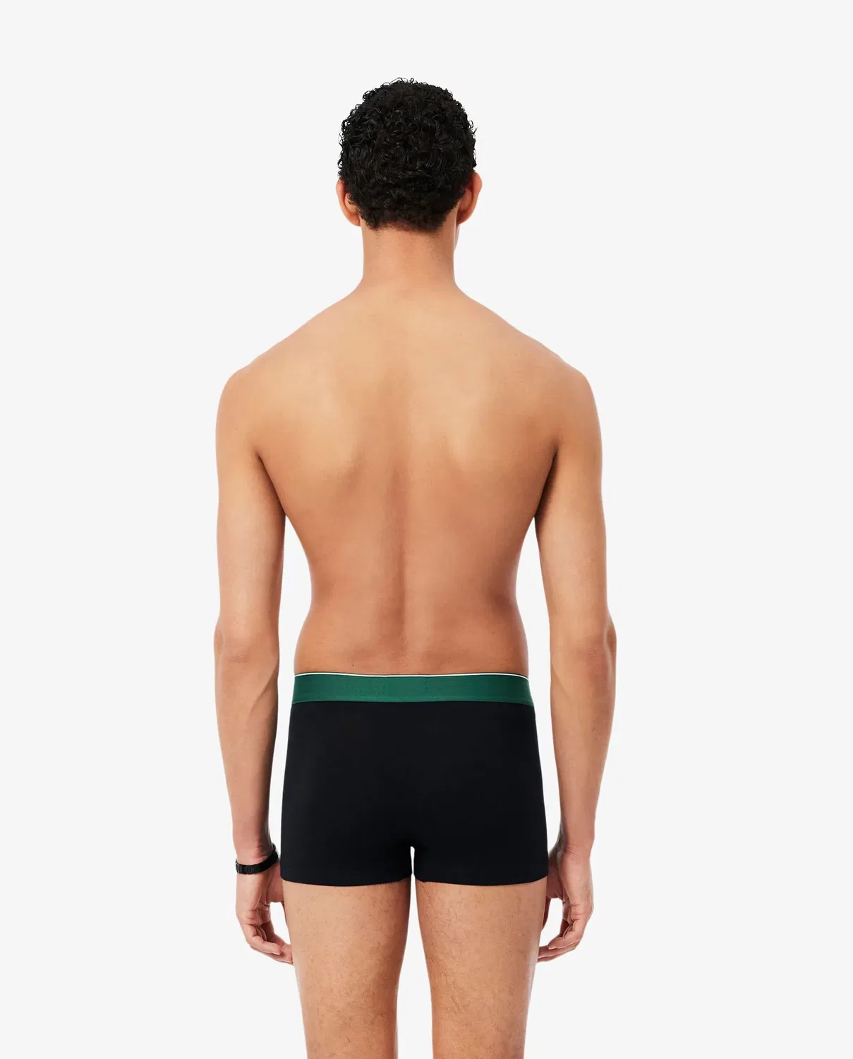 Мужские трусы-боксеры Lacoste, набор из 3 шт., эластичный хлопок, черный — фото 2