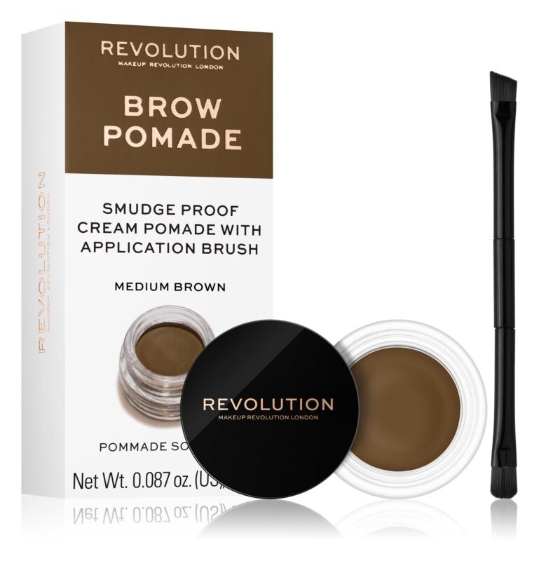 

Помада для бровей Makeup Revolution Brow Pomade, оттенок Medium Brown 2.5 г
