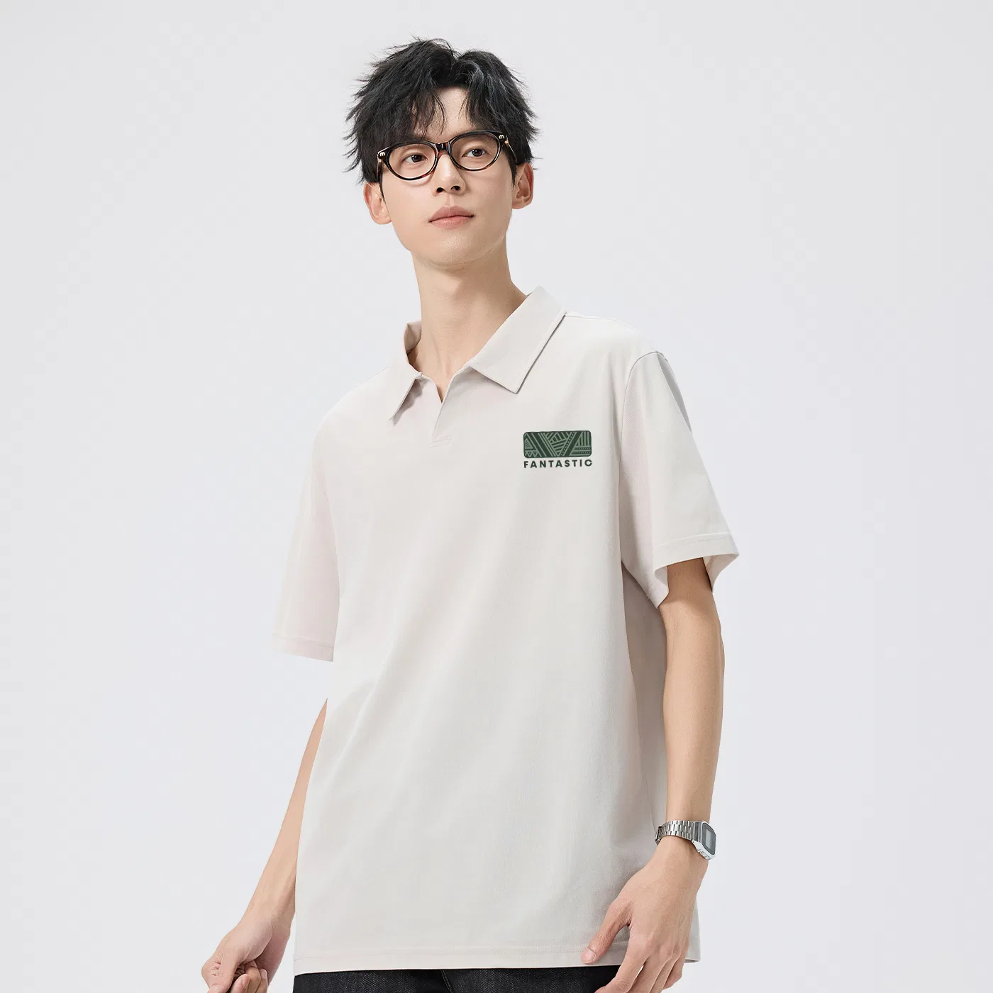 Детское поло Moderate Straight Fit MINISO, White — фото 4