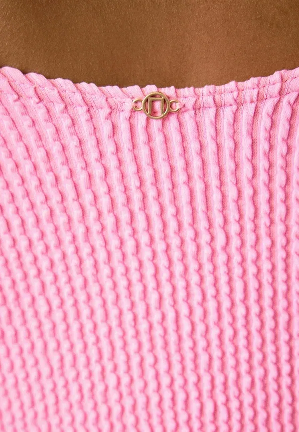 Купальник бандо для беременных с регулируемыми бретелями, Maternity bandeau swimsuit, Next, pink crinkle, розовый — фото 4