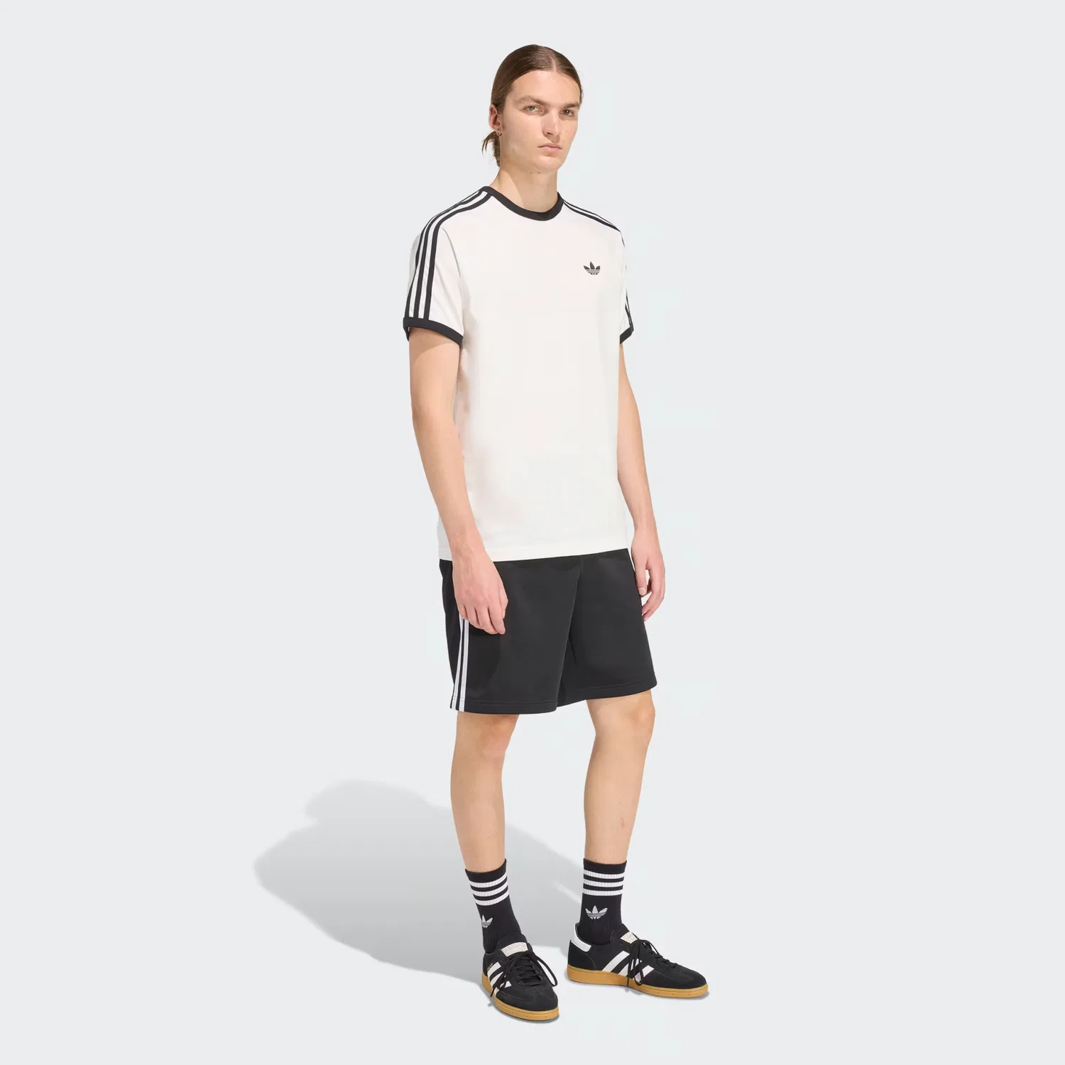 Мужская футболка прямого кроя 3-Stripes Adidas Originals, белый — фото 4