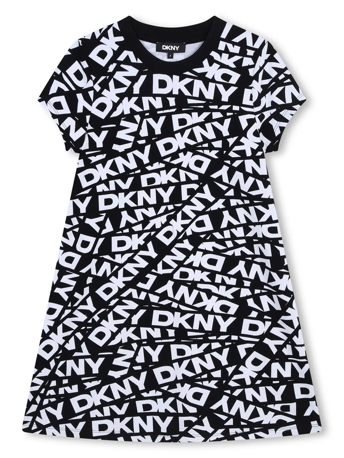Платье с коротким рукавом и логотипом DKNY, черный