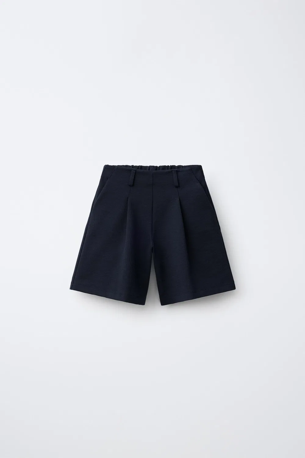 Длинные плиссированные бермудские шорты ZARA, Navy blue
