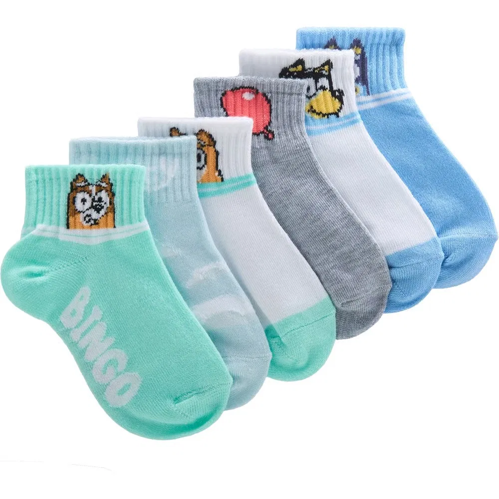 Набор из 5 детских синих носков до щиколотки Bluey, Assorted Bluey