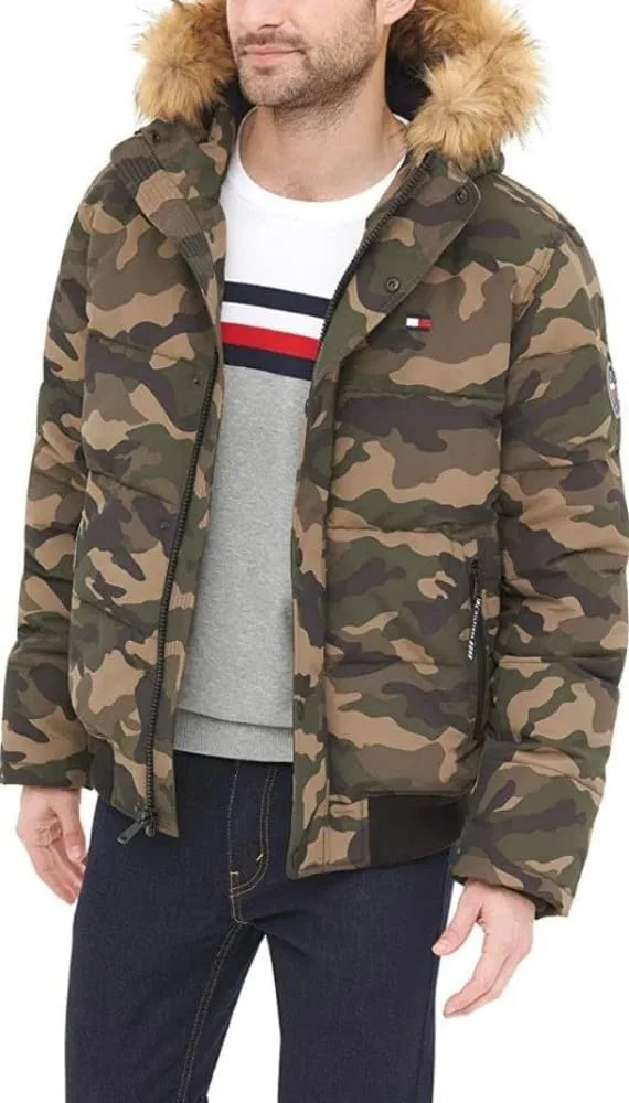 Мужская куртка-бомбер стеганая Arctic Cloth Tommy Hilfiger, камуфляжный