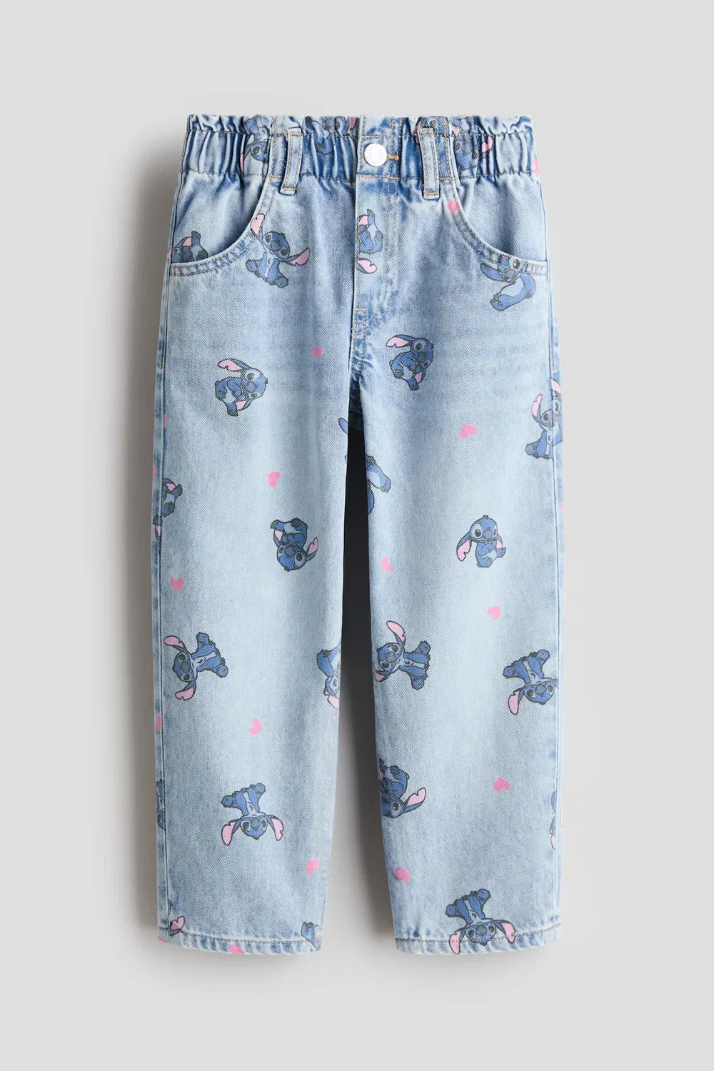 Свободные джинсы зауженного кроя H&M, Helles Denimblau/Lilo & Stitch