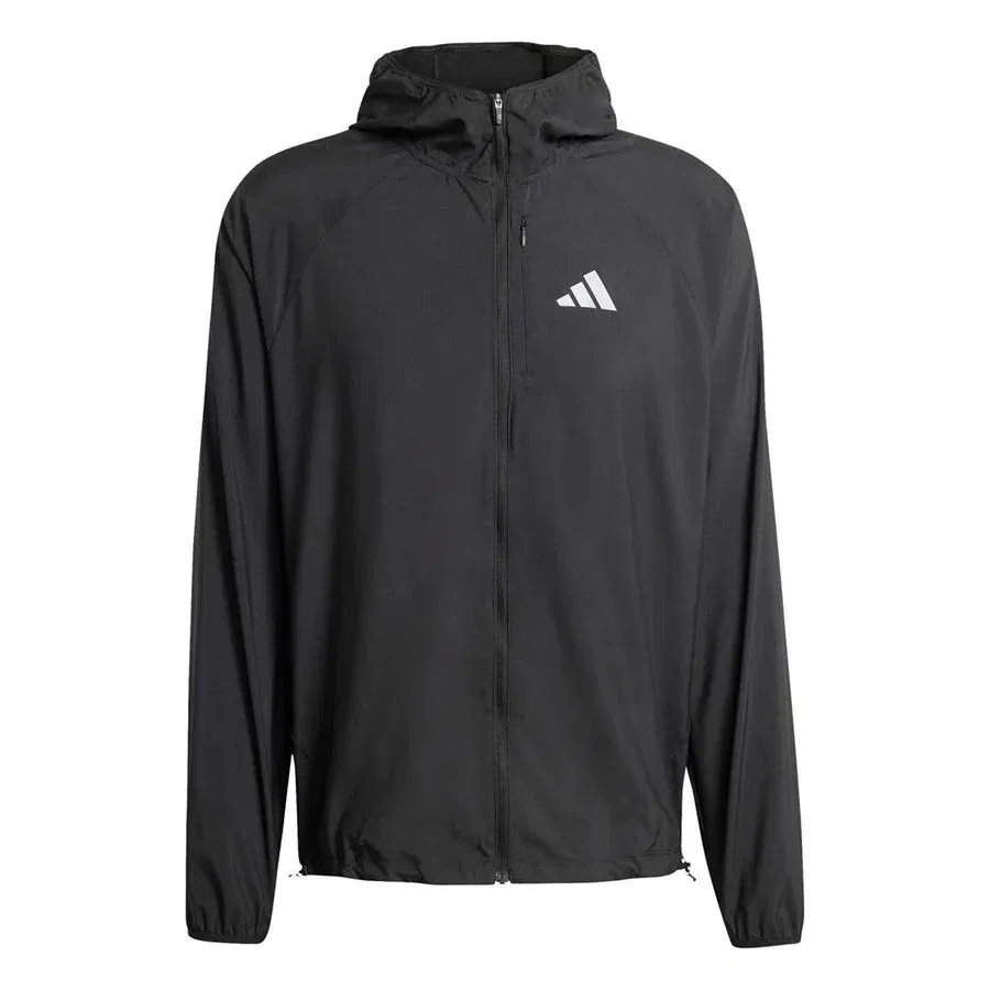 Мужская ветровка Run Essentials с капюшоном adidas, Черный