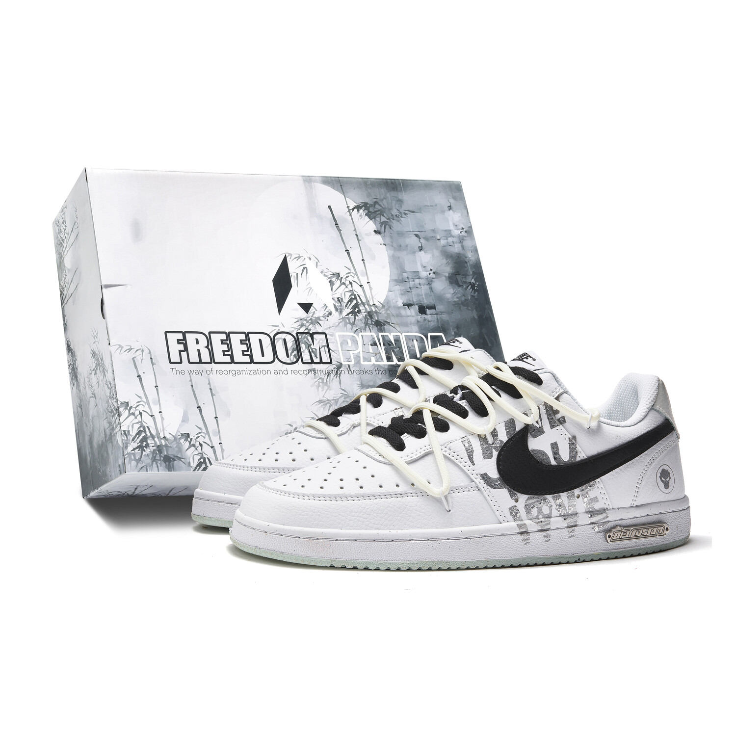 

Кроссовки Nike Court Vision 1 Skateboard Shoes Men Low-Top Black White, Черный, Кроссовки Nike Court Vision 1 Skateboard Shoes Men Low-Top Black White