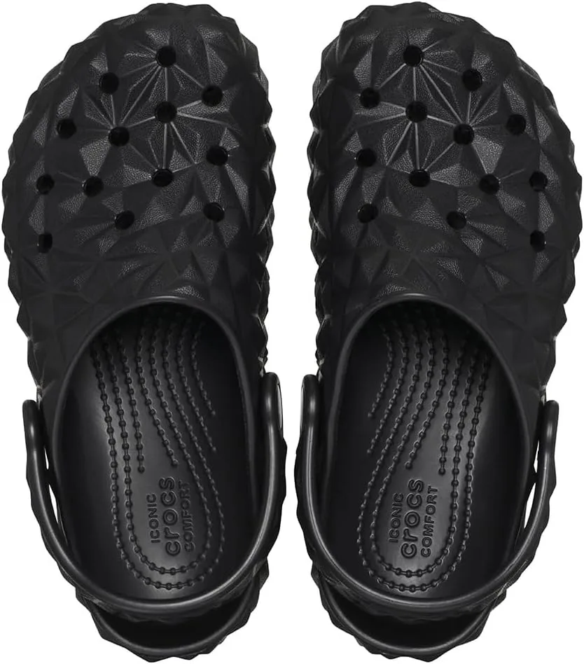 Классические геометрические сабо Crocs унисекс с пузырчатой подошвой, черный — фото 4