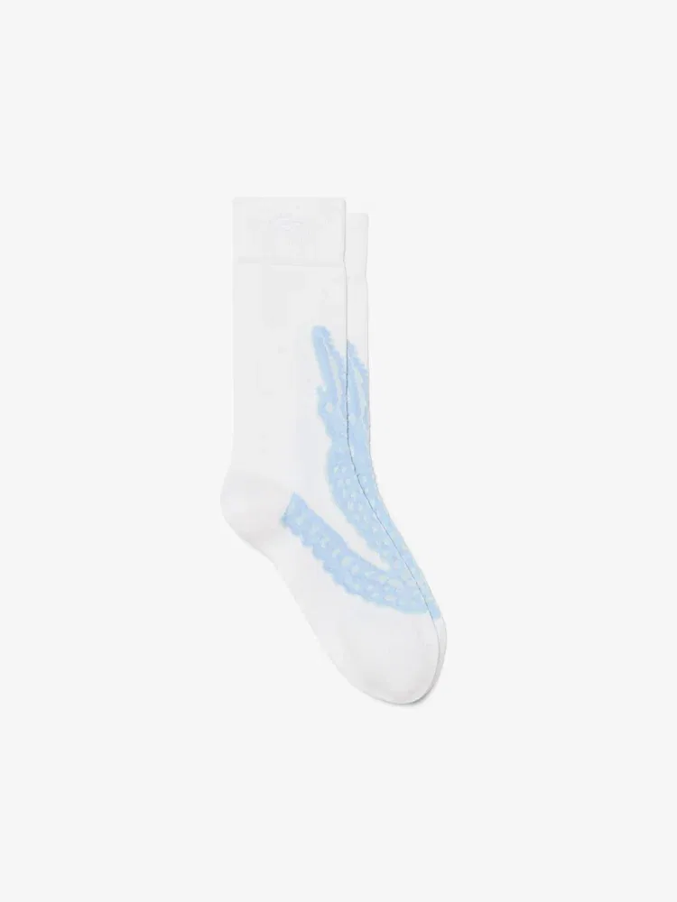 Носки Lacoste Croc Jacquard, средней длины, белый