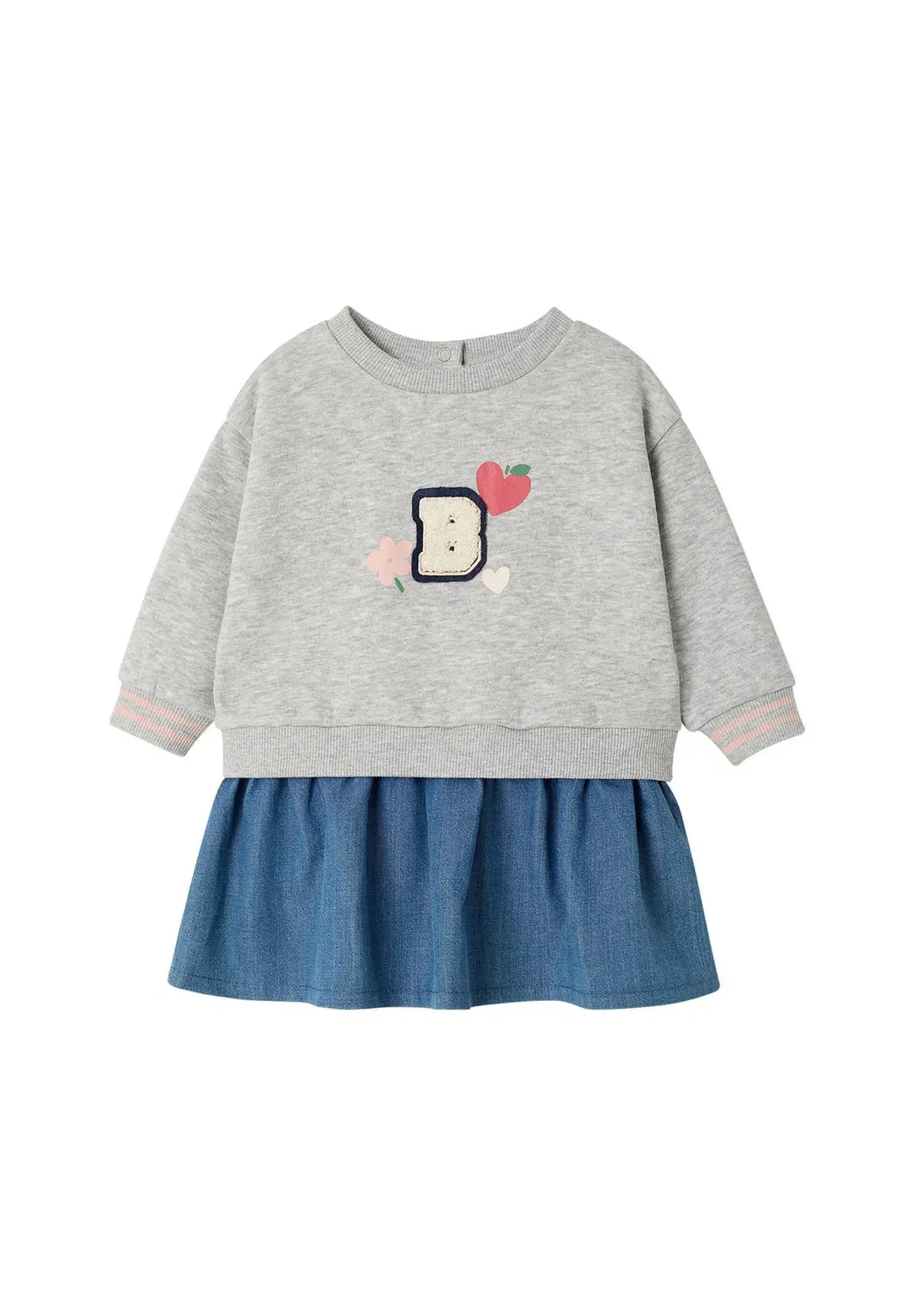 Kleid mit druckknopföffnunghinten baby - дневное платье Vertbaudet, Blue Stone