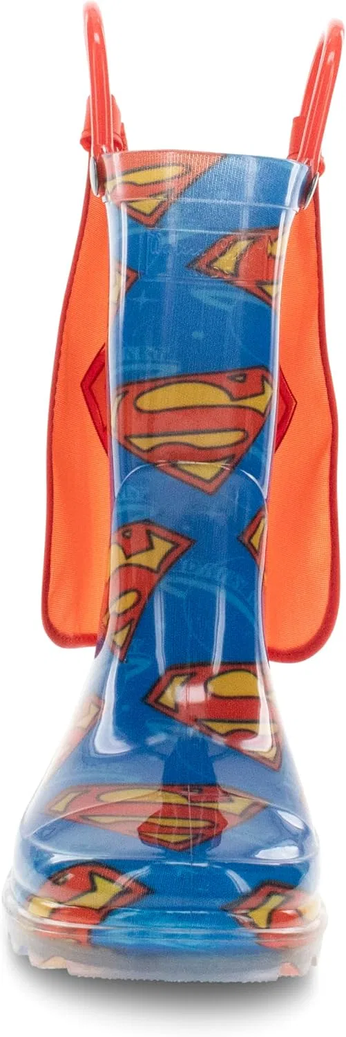 Детские сапоги дождевые светящиеся с принтом Western Chief, Superhero Blue — фото 4