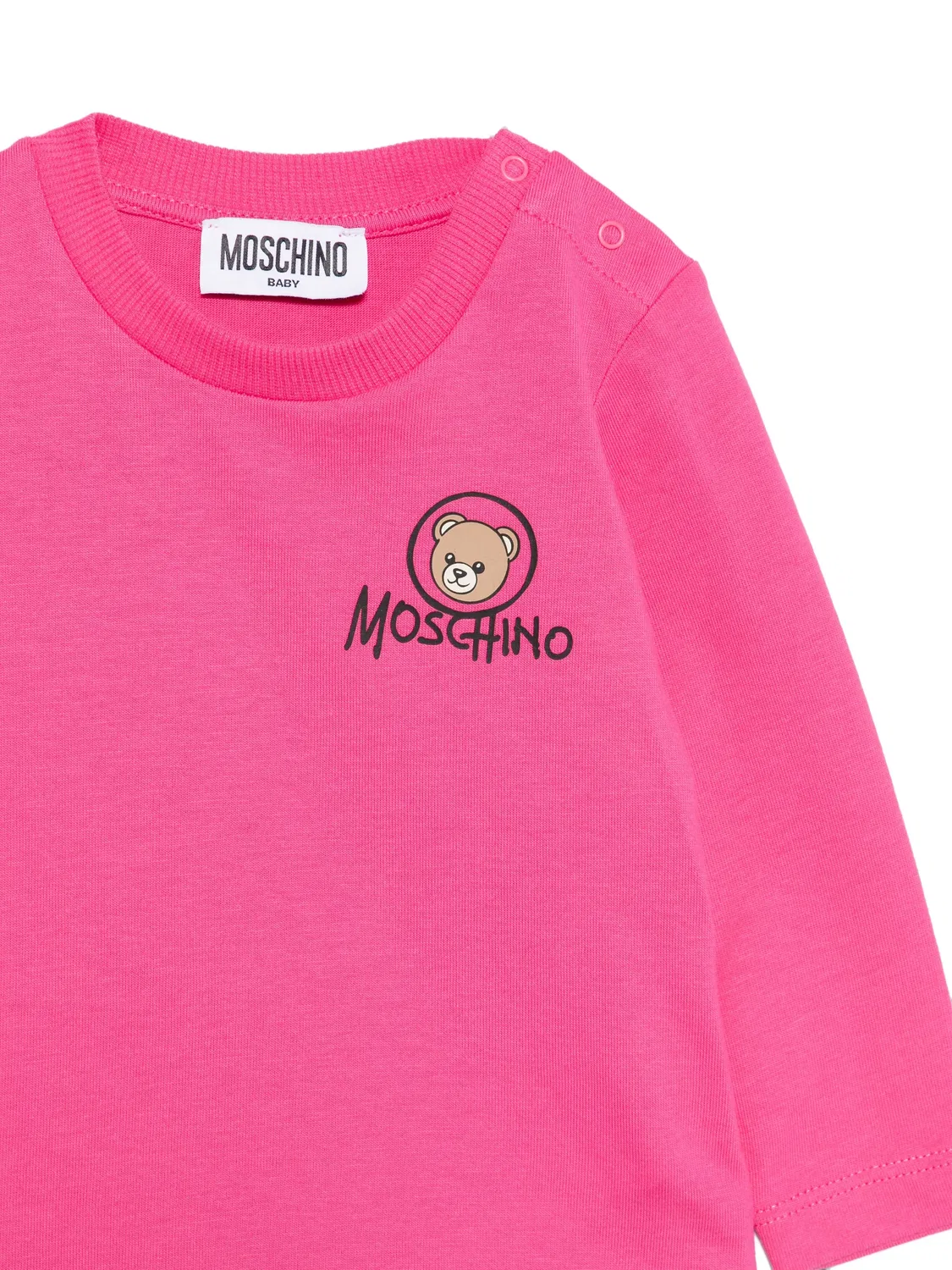 Футболка Teddy Bear с длинными рукавами Moschino Kids, розовый — фото 3