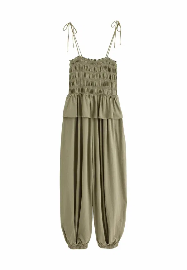 Комбинезон хлопковый Jumpsuit Next, khaki, хаки — фото 4