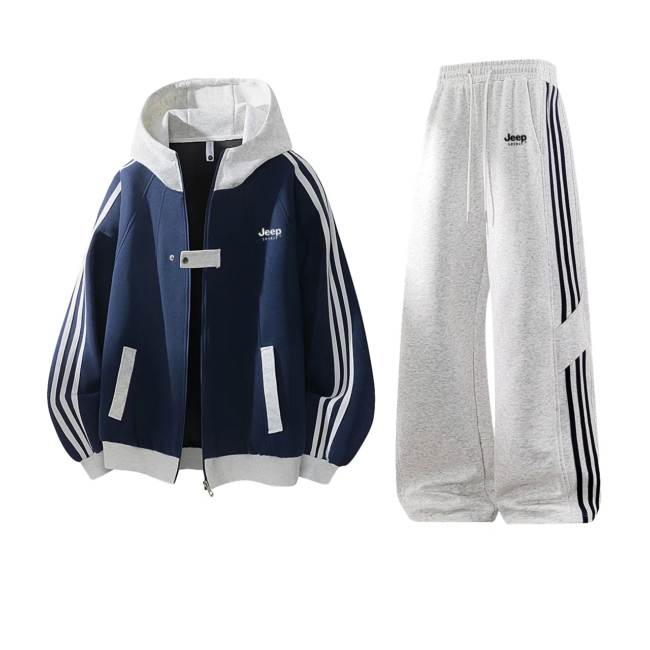Детский комплект из свитшота и брюк с капюшоном JEEP SPIRIT, Navy/White Grey